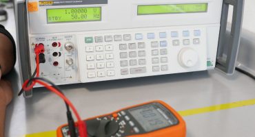 calibrating a multimeter in the laboratory