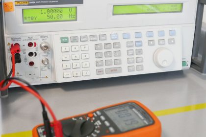 calibrating a multimeter in the laboratory