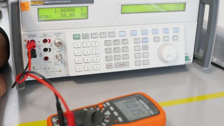 calibrating a multimeter in the laboratory